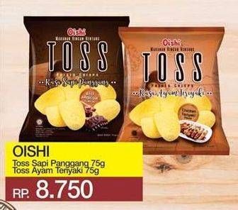 Promo Harga OISHI Toss Potato Crips Sapi Panggang, Ayam Teriyaki 75 gr - Yogya