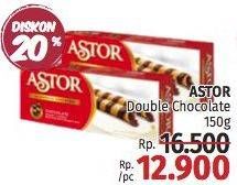 Promo Harga Astor Wafer Roll Double Chocolate 150 gr - LotteMart