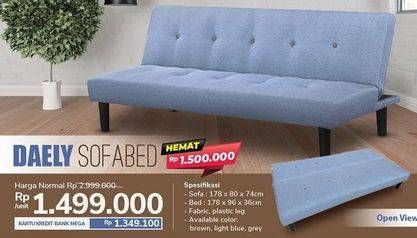Promo Harga DAELY Sofabed Brown, Light Blue, Grey  - Carrefour