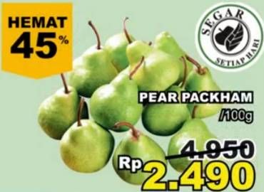 Promo Harga Pear Packham per 100 gr - Giant