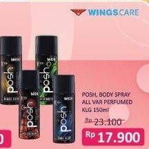 Promo Harga POSH Men Perfumed Body Spray All Variants 150 ml - Indomaret