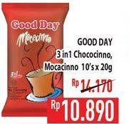 Promo Harga Good Day Instant Coffee 3 in 1 Chococinno, Mocacinno per 10 sachet 20 gr - Hypermart