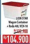 Promo Harga LION STAR Wagon Container + Roda VCH-10 40 ltr - Hypermart