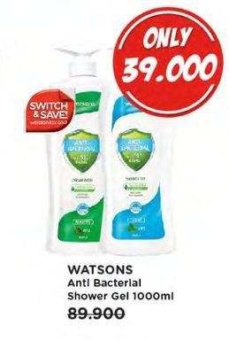Promo Harga WATSONS Antibacterial Shower Gel 1000 ml - Watsons