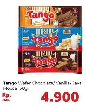Promo Harga TANGO Long Wafer Choco Javamocca, Vanilla Milk, Chocolate 130 gr - Carrefour