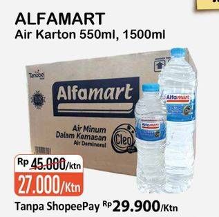 Promo Harga ALFAMART Air Mineral 550ml/1500ml  - Alfamart