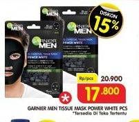 Promo Harga GARNIER MEN XL Charcoal Tissue Mask Power White  - Superindo