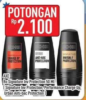 Promo Harga AXE Signature Roll On Invisible Protection, Performance Charge Up, Urban Anti Bac Protection 50 ml - Hypermart