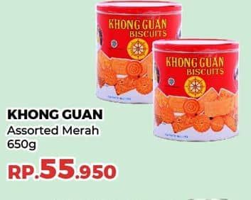 Promo Harga Khong Guan Assorted Biscuit Red Mini 650 gr - Yogya
