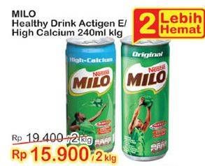 Promo Harga MILO Susu UHT Hi Calcium, Original per 2 kaleng 240 ml - Indomaret