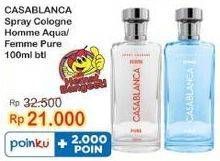 Promo Harga Casablanca Spray Cologne Glass Homme Aqua, Femme Pure 100 ml - Indomaret