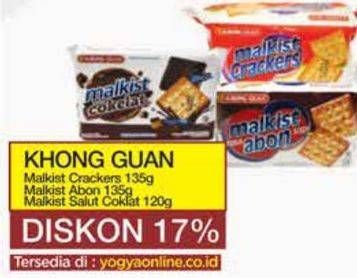 Promo Harga Khong Guan Malkist Crackers, Abon Sapi, Salut Cokelat 120 gr - Yogya