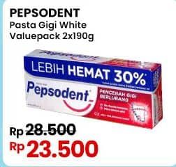 Promo Harga Pepsodent Pasta Gigi Pencegah Gigi Berlubang White 190 gr - Indomaret