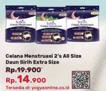 Promo Harga Softex Celana Menstruasi All Size Daun Sirih, Extra Size 2 pcs - Yogya