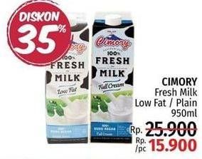 Promo Harga CIMORY Fresh Milk Low Fat, Full Cream 950 ml - LotteMart