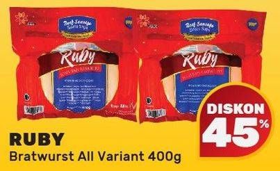 Promo Harga Ruby Sosis Sapi Bratwurst All Variants 400 gr - Yogya