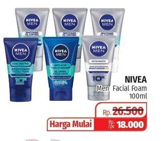 Promo Harga NIVEA MEN Facial Foam 100 ml - Lotte Grosir
