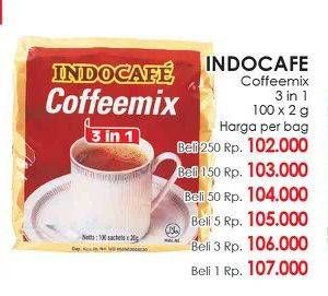 Promo Harga Indocafe Coffeemix 3in1 100 sachet - Lotte Grosir