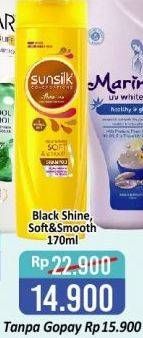 Promo Harga SUNSILK Shampoo Black Shine, Soft And Smooth 170 ml - Alfamart