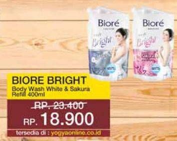 Promo Harga Biore Body Foam Bright White Scrub, Lovely Sakura Scent 450 ml - Yogya