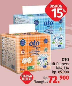 Promo Harga OTO Adult Diapers M14, L14  - LotteMart