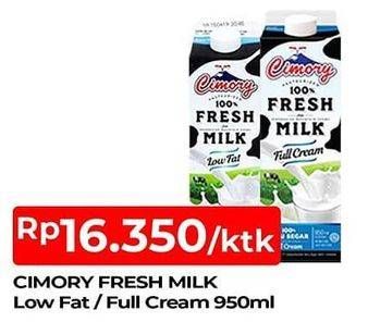 Promo Harga CIMORY Fresh Milk Full Cream, Low Fat 950 ml - TIP TOP