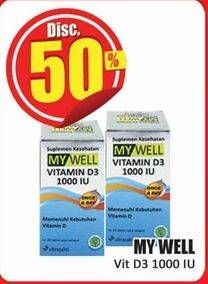 Promo Harga My Well Vitamin D3 1000 IU 20 pcs - Hari Hari