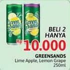 Promo Harga Green Sands Minuman Soda Lime Apple, Lemon Grape 250 ml - Alfamidi