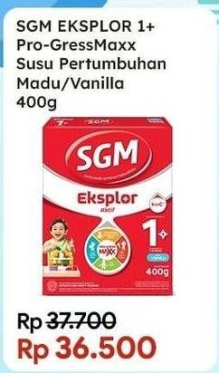 Promo Harga SGM Eksplore 1+ Pro-GressMax Madu, Vanila 400 gr - Indomaret