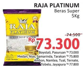 Promo Harga Raja Platinum Beras Slyp Super 5000 gr - Alfamidi