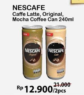 Promo Harga Nescafe Ready to Drink Coffee Latte, Original, Mocca Latte per 2 kaleng 240 ml - Alfamart