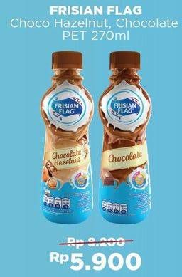 Promo Harga FRISIAN FLAG Susu UHT Botol Chocolate, Chocolate Hazelnut 270 ml - Alfamart