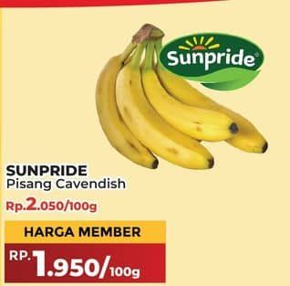 Promo Harga Sunpride Pisang Cavendish per 100 gr - Yogya