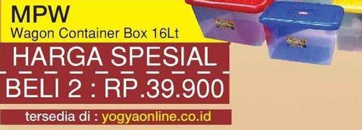 Promo Harga MPW Wagon Container per 2 pcs 16 ltr - Yogya