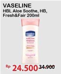 Promo Harga Vaseline Body Lotion Aloe Fresh, Fresh Fair Cooling UV 200 ml - Alfamart