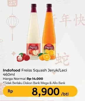 Promo Harga Freiss Syrup Squash Lychee, Orange 500 ml - Carrefour