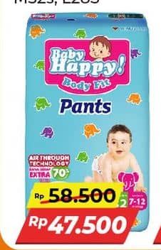 Promo Harga Baby Happy Body Fit Pants M32, L28, S38+2 28 pcs - Alfamart