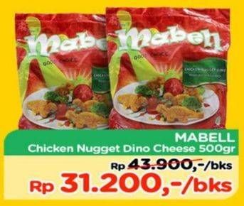Promo Harga MABELL Nugget Dino Cheese 500 gr - TIP TOP