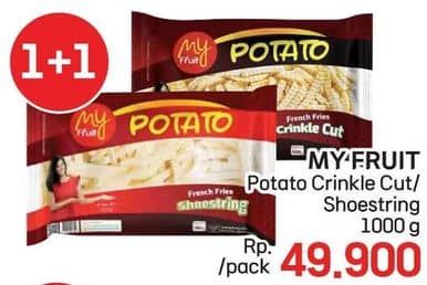 Promo Harga My Fruit Potato Crinkle Cut, Shoestring 1000 gr - LotteMart