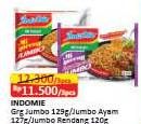 Promo Harga Indomie Mi Goreng Jumbo Ayam Panggang, Rendang, Spesial 120 gr - Alfamart