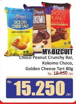 Promo Harga My Bizcuit Kukis Choco Peanut Crunchy Bar, Kokomo Choco, Peanut Crunchy Bar 80 gr - Hari Hari
