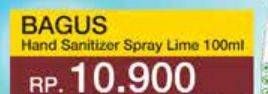 Promo Harga BAGUS Hand Sanitizer Spray Lime 100 ml - Yogya