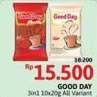 Promo Harga Good Day Instant Coffee 3 in 1 All Variants per 10 sachet 20 gr - Alfamidi