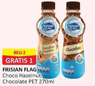Promo Harga FRISIAN FLAG Susu UHT Botol Chocolate, Chocolate Hazelnut 270 ml - Alfamart