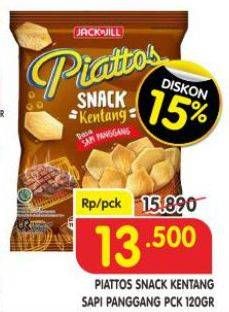 Promo Harga Piattos Snack Kentang Sapi Panggang 120 gr - Superindo