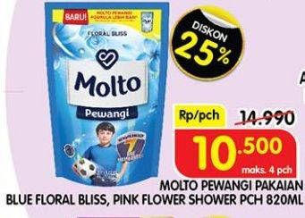 Promo Harga MOLTO Pewangi Floral Bliss, Flower Shower 820 ml - Superindo