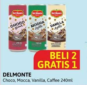 Promo Harga Del Monte Latte Choco Drink, Mocha Latte, Vanilla Latte, Caffe Latte 240 ml - Alfamidi