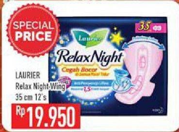 Promo Harga Laurier Relax Night 35cm 12 pcs - Hypermart