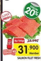 Promo Harga Salmon Fillet per 100 gr - Superindo