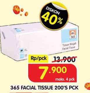 Promo Harga 365 Facial Tissue 200 sheet - Superindo